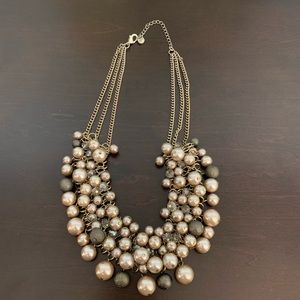 Loft Brand Gold, Brown, and Tan Beaded Necklace